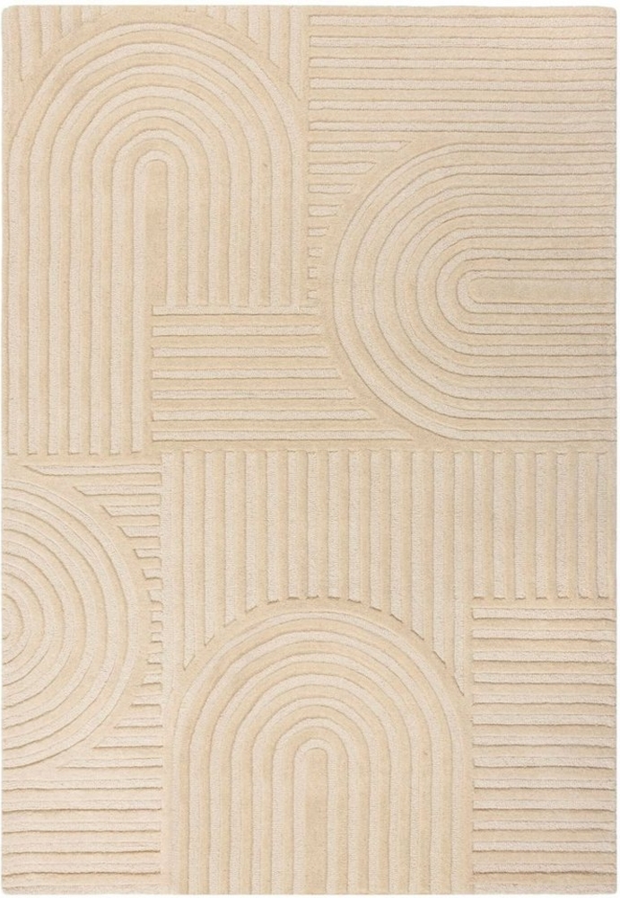 FLAIR RUGS Wollteppich Zen Garden, modern & mit Linien, Höhe: 10 mm, 100% Wolle, Hoch-Tief-Effekt, auch als Läufer und in Rund erhältlich Bild 1