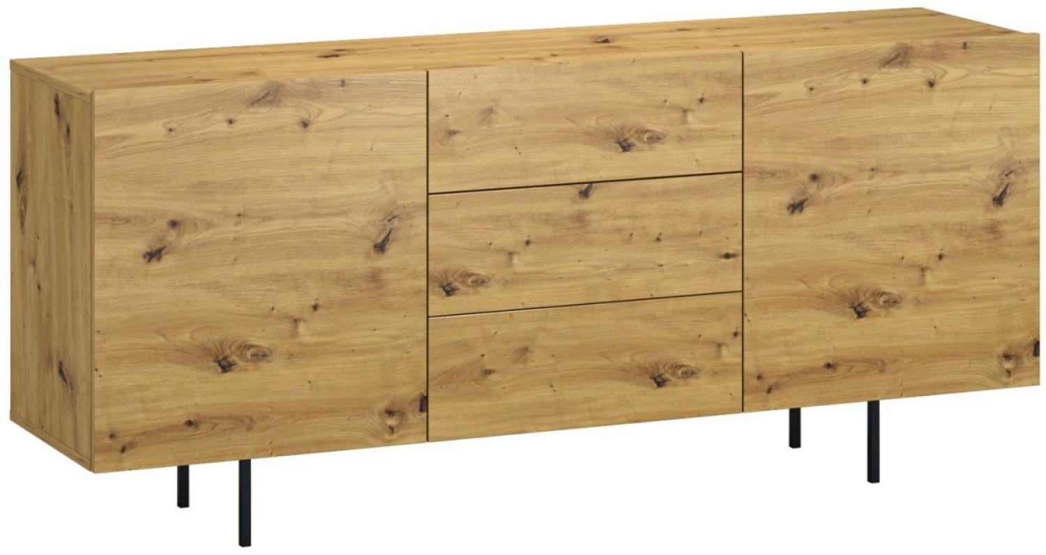 Kommode Coco Sideboard 163 x 41 x 72 cm Artisan Eiche 2-türig Bild 1