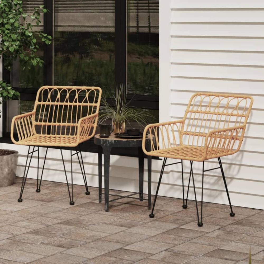 vidaXL Gartenstühle 2 Stk. mit Armlehnen 56x64x80 cm PE-Rattan 319426 Bild 1