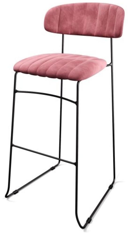 Mundo Barhocker Rosa, Velours Gepolstert, Feuerhemmend, 46,5X49X105Cm (Bxtxh), 53105 2 Stück Bild 1