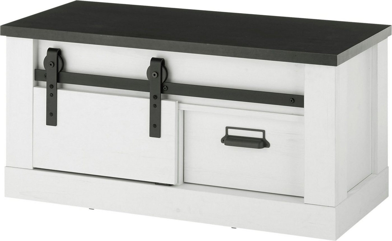 Home affaire Sitzbank SHERWOOD, modernes Holz Dekor, mit Scheunentorbeschlag aus Metall, Breite 93 cm Bild 1
