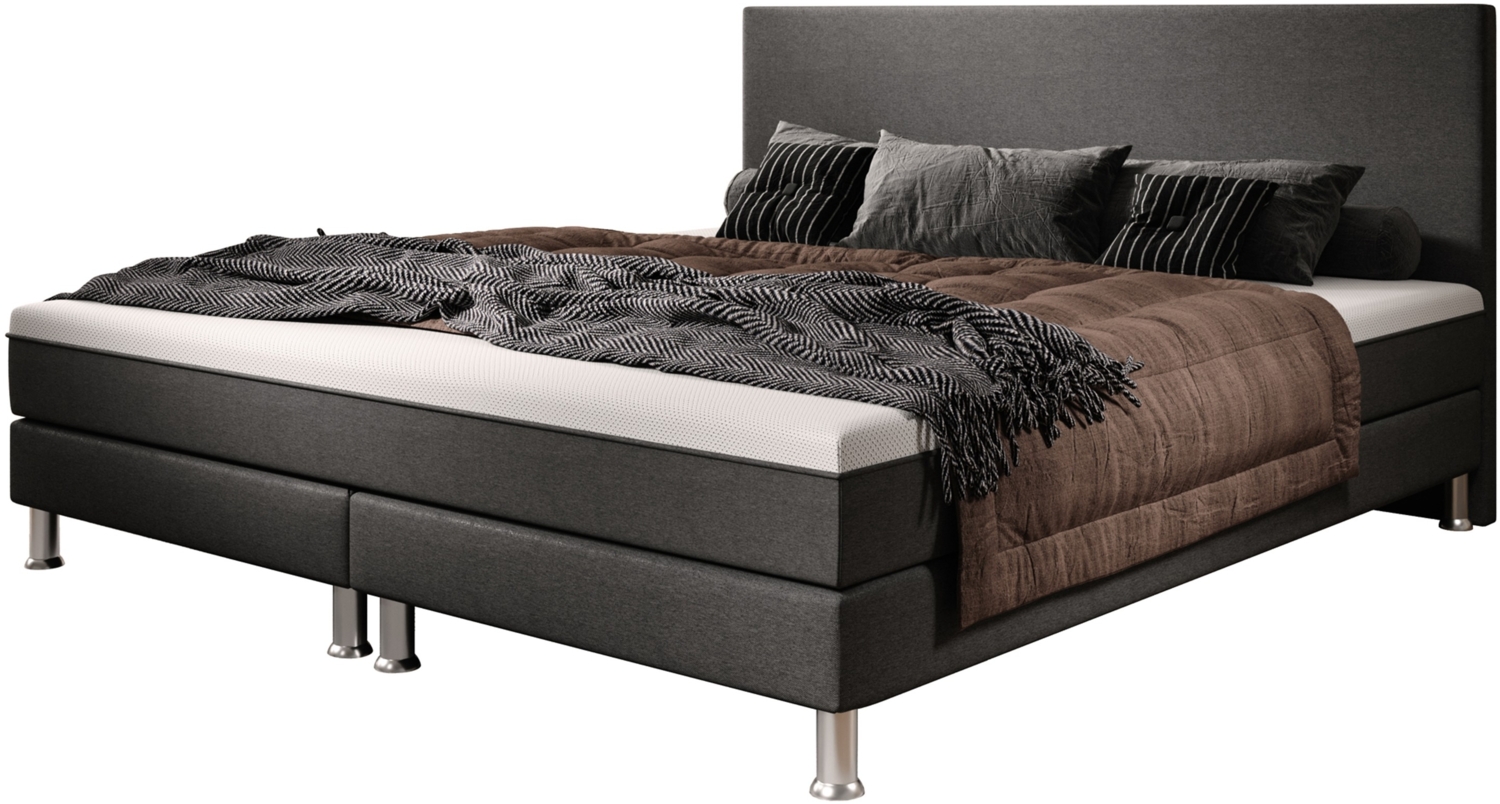 Boxspringbett S1 180x200 cm Webstoff Anthrazit Bild 1