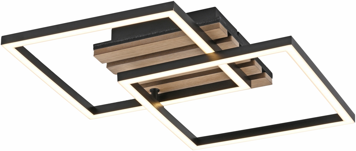 JUST LIGHT LED-Deckenleuchte 14053-79, 15W, 3000K, 2200lm, warmweiß, IP20, Holz/schwarz Bild 1