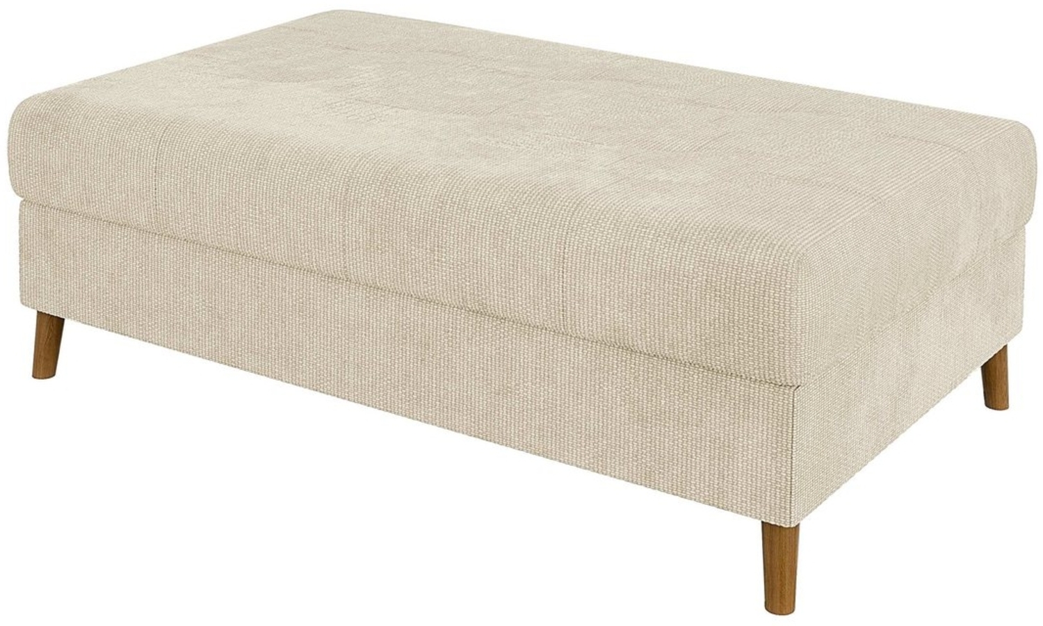 S-Style Möbel Polsterhocker Kristian mit Braun Holzfüßen im skandinavischen Stil, Chenille-Stoff, mit Wellenfederung Bild 1