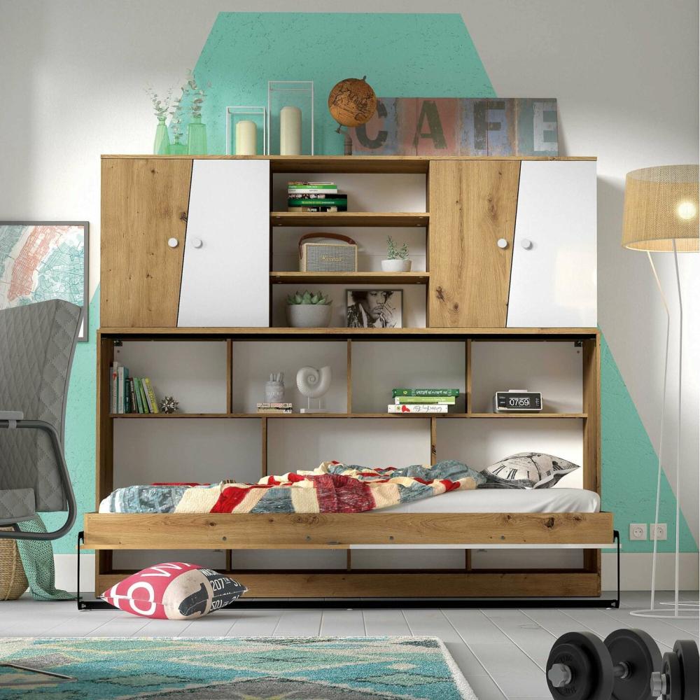 Stylefy Narin Kinderzimmer-Set I Eiche Artisan Hochglanz Weiß Hochglanz Bild 1