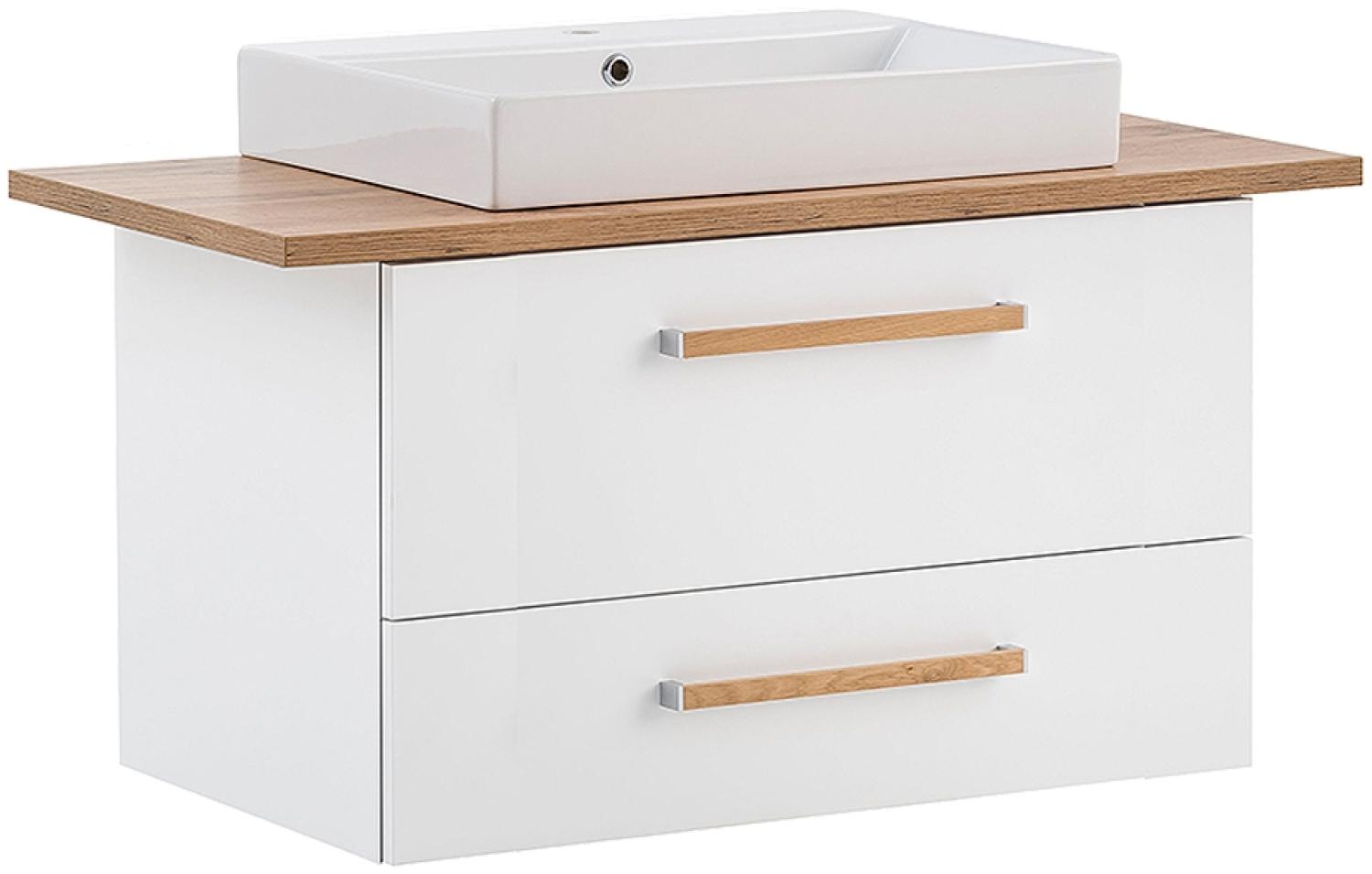 SCHILDMEYER Waschtisch mit Waschbecken Unterschrank Badmöbel weiß 102 x 61,5 x 50 cm Bild 1