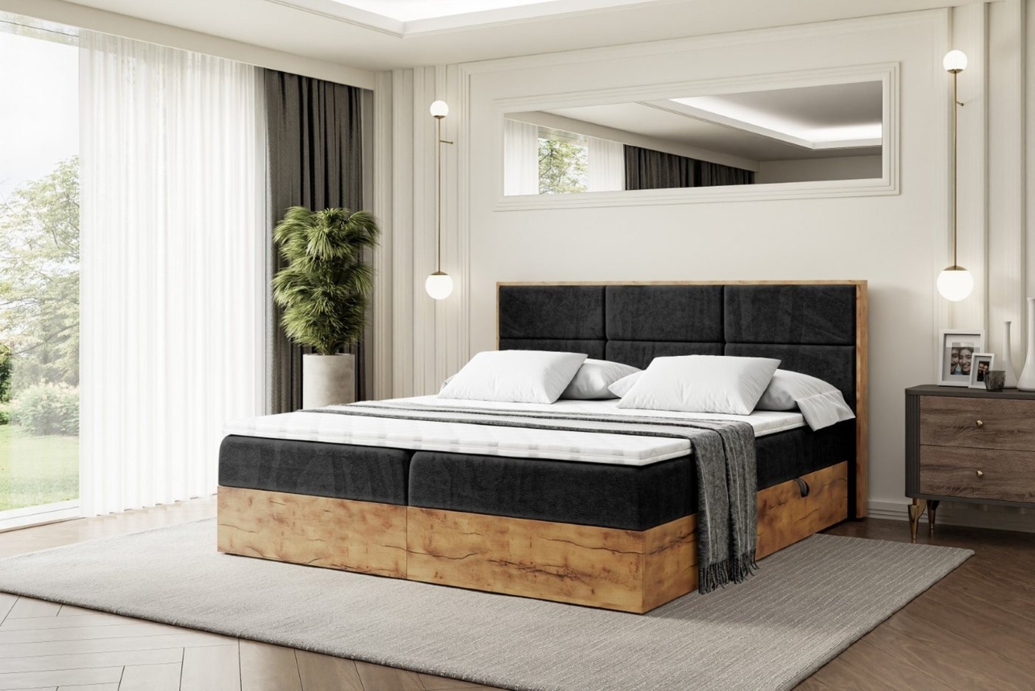 ALTDECOR Boxbett LOLLI1 (Multipocket-Matratze H4, H3 Matratze Bonellfederung, Topper, Kopfteil) Bild 1