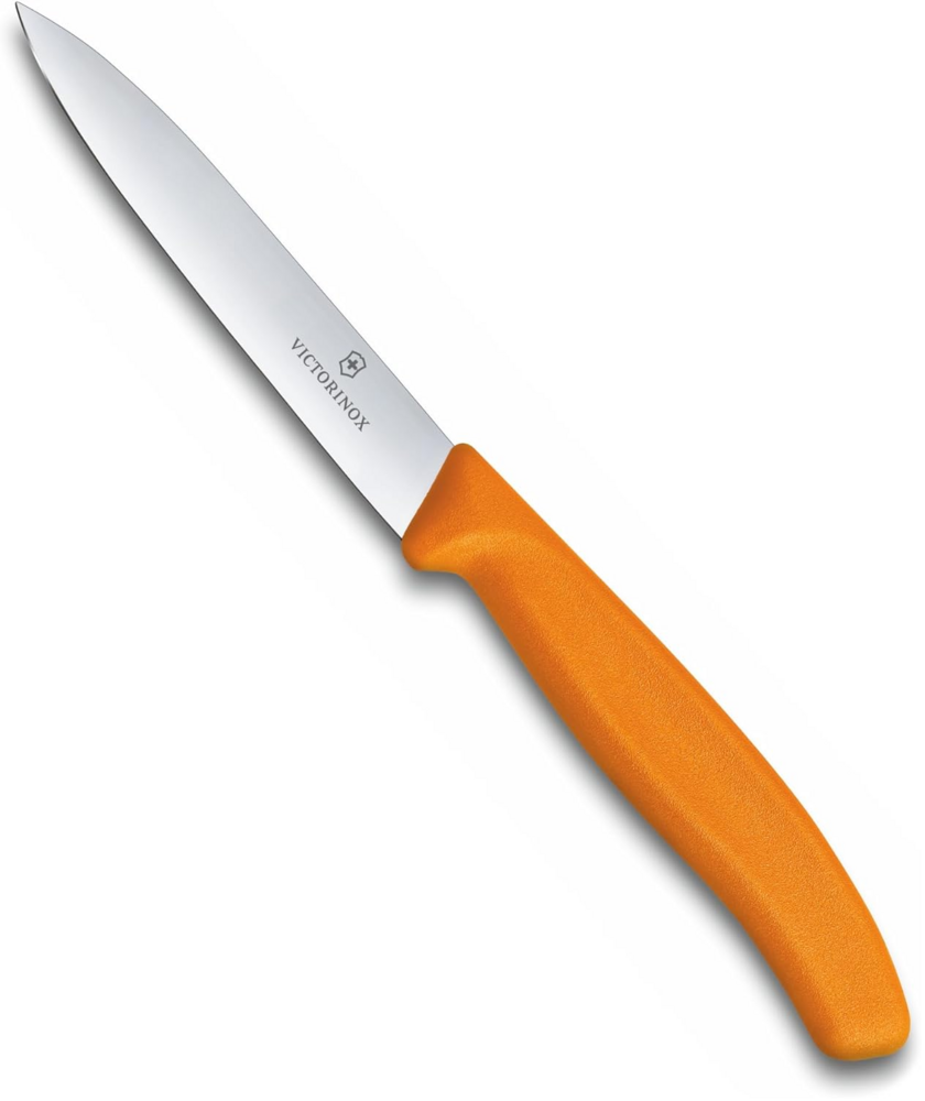 Victorinox Küchenmesser 10cm Swiss Classic (Mittelspitz, Ergonomischer Griff, Spülmaschinengeeignet) orange Bild 1