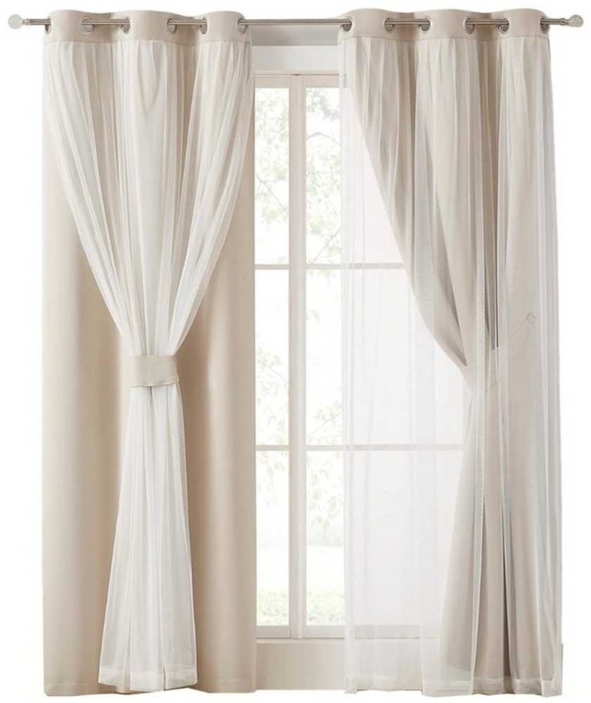 Kaket Verdunkelungsvorhang Verdunkelungsvorhänge mit Doppelschicht, Verdunkelnde Voile-Gardinen Bild 1