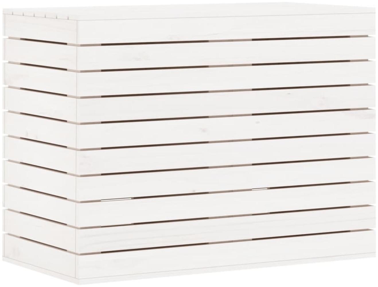 vidaXL Wäschetruhe Weiß 88,5x44x66 cm Massivholz Kiefer 832320 Bild 1