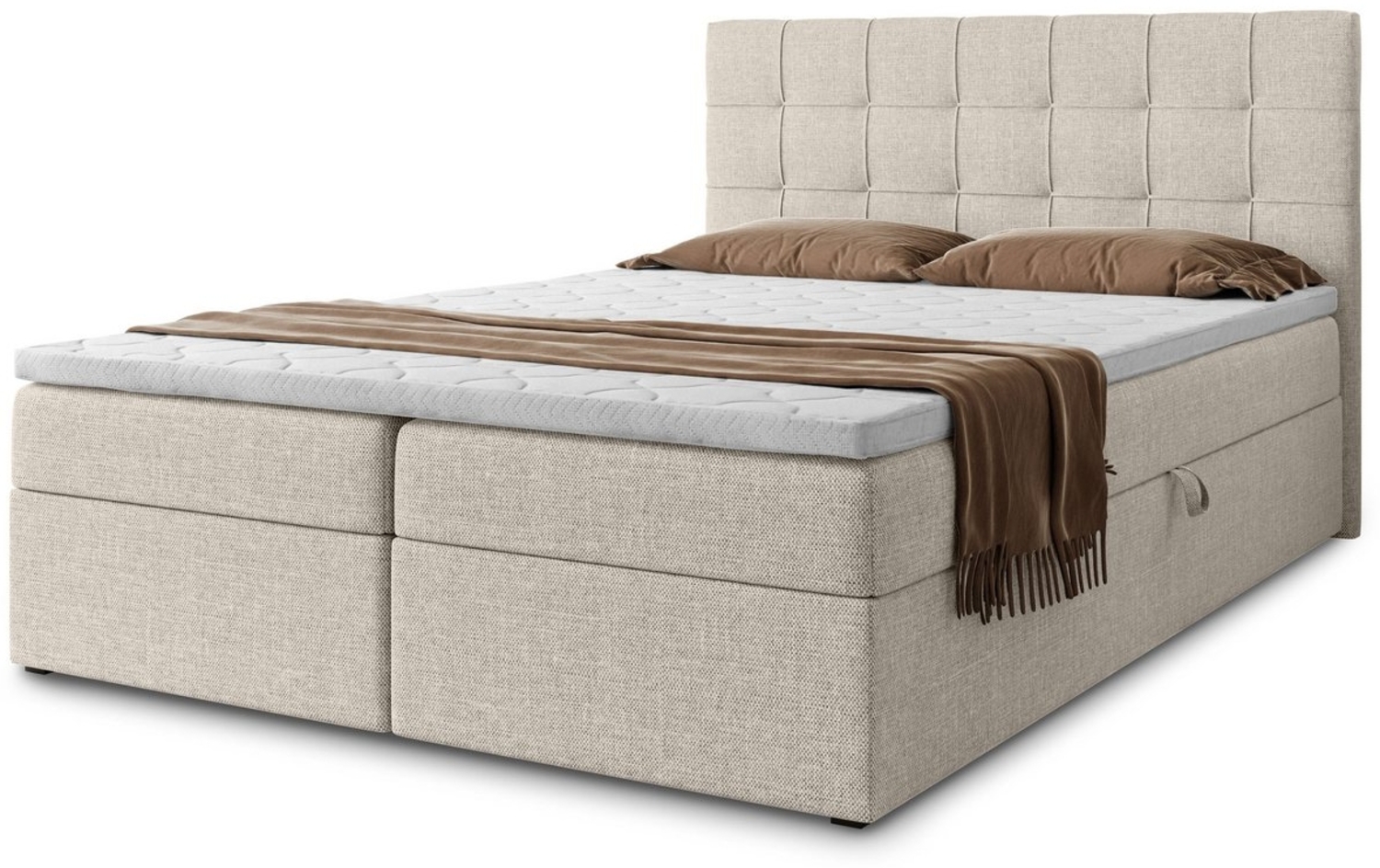 Beautysofa Boxspringbett Topiq II B: 140, 160, 180 cm, mit 2x Bettkästen, (Federkernmatratze) Bild 1