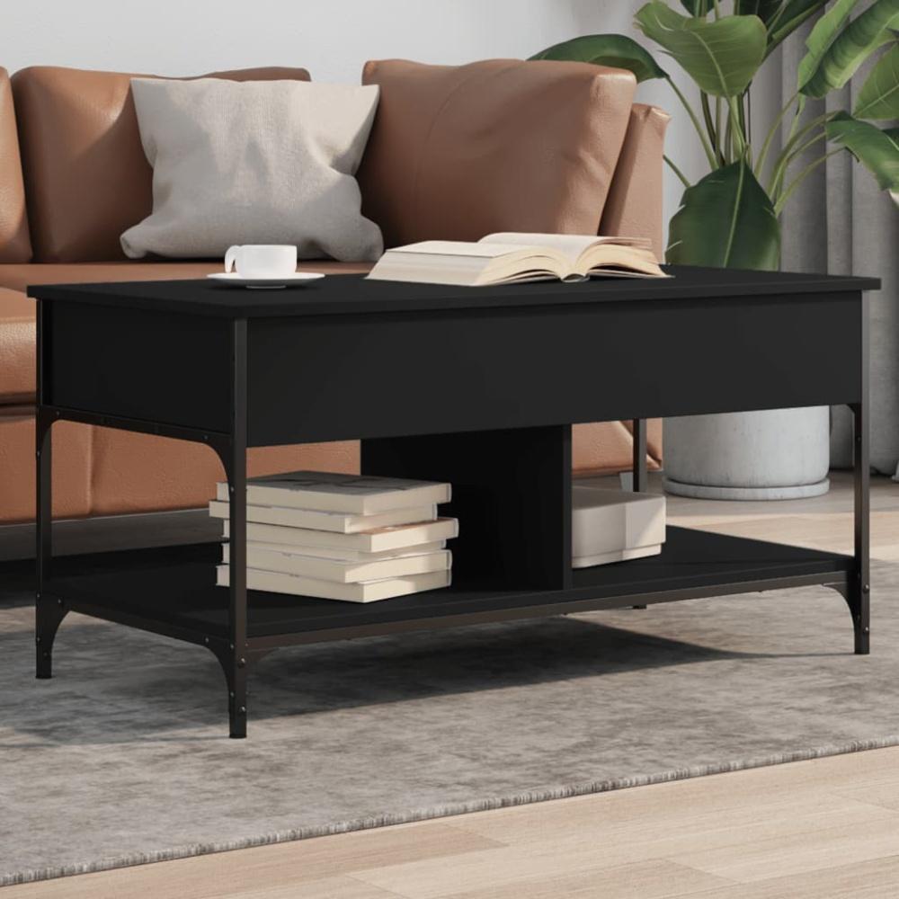 vidaXL Couchtisch Schwarz 100x50x50 cm Holzwerkstoff und Metall 845366 Bild 1