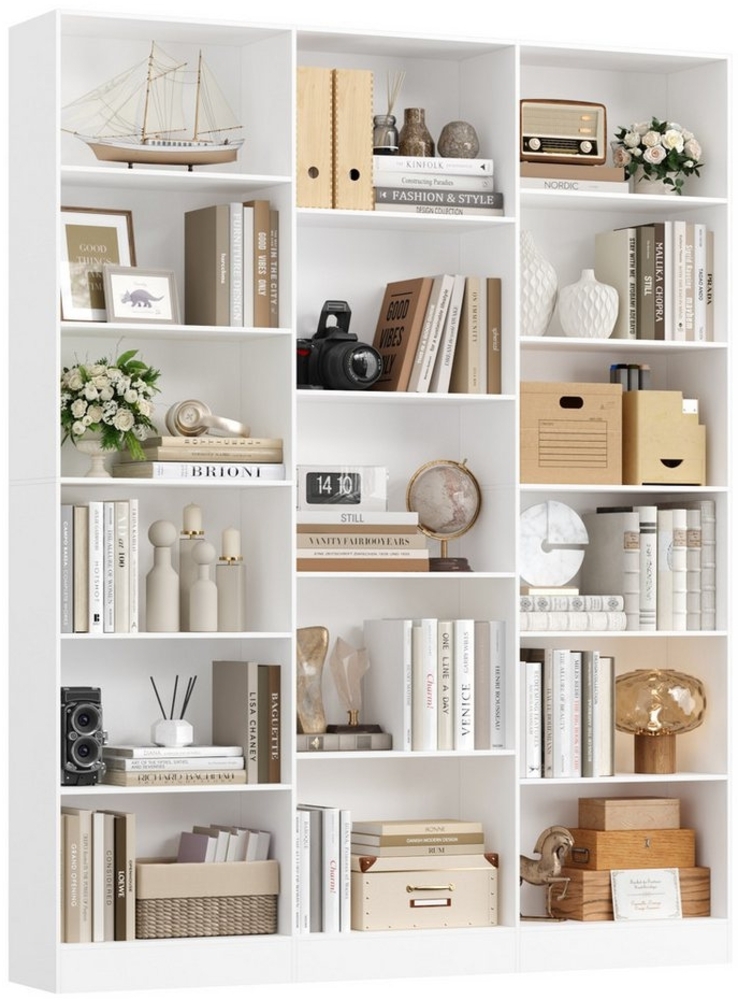 Homfa Bücherregal 188cm Standregal Büroregal Bücherschrank, mit 17 Fächern, 149x23,5x188cm Bild 1