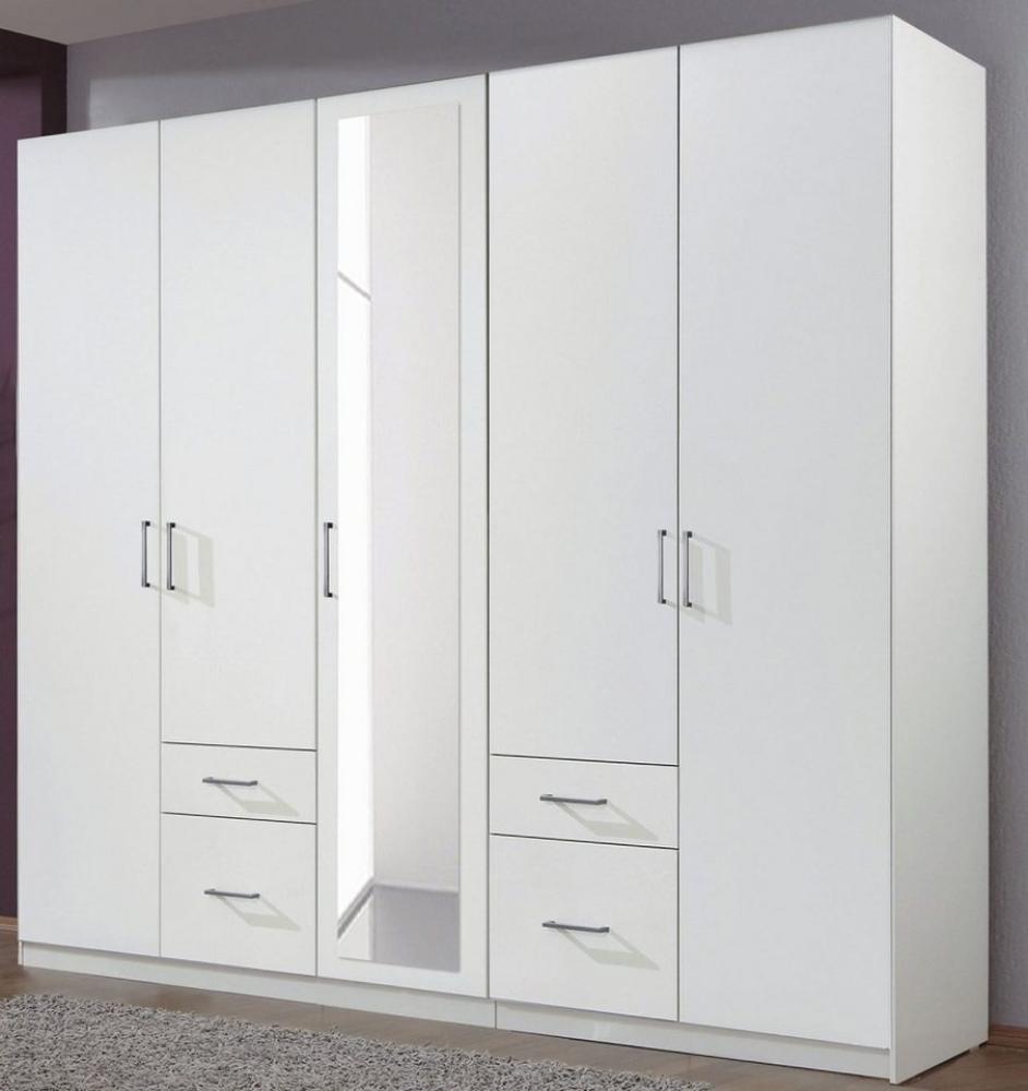 Kleiderschrank FREIBURG in Weiß mit Spiegel B 225 cm Bild 1