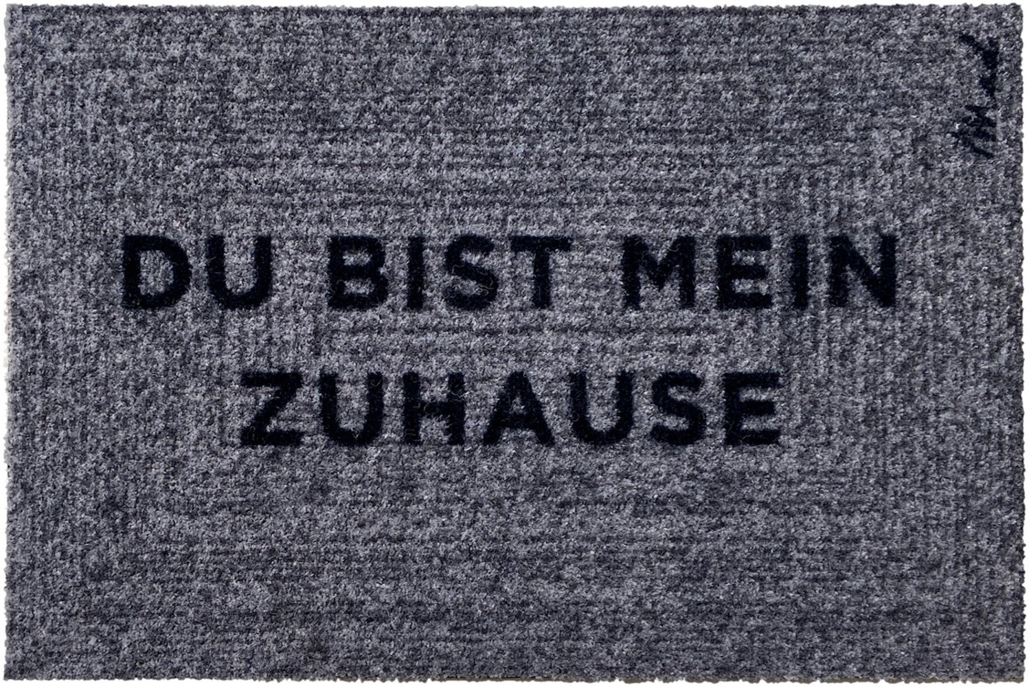 Mad about Mats Fußmatte Bruno, Rechteckig, Türvorleger Schmutzfangmatte Outdoor, mit Spruch "Du bist mein Zuhause", grau meliert, wetterfest, robust, rutschfest, waschbar, Außen und Innen, 50 x 75 cm, 0,9 cm hoch Bild 1