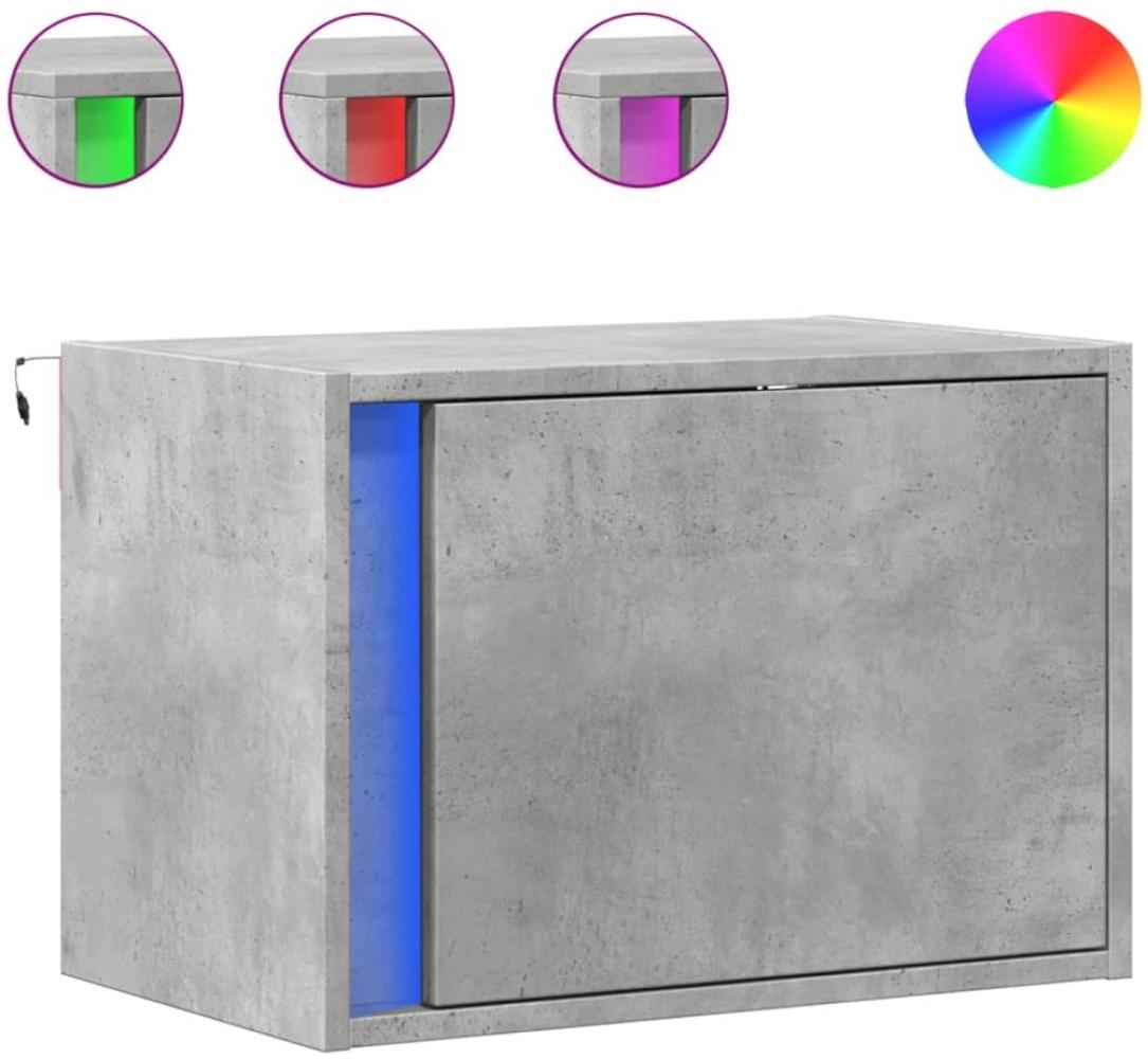 vidaXL Wand-Nachttische mit LED-Leuchten 2 Stk. Betongrau 852096 Bild 1