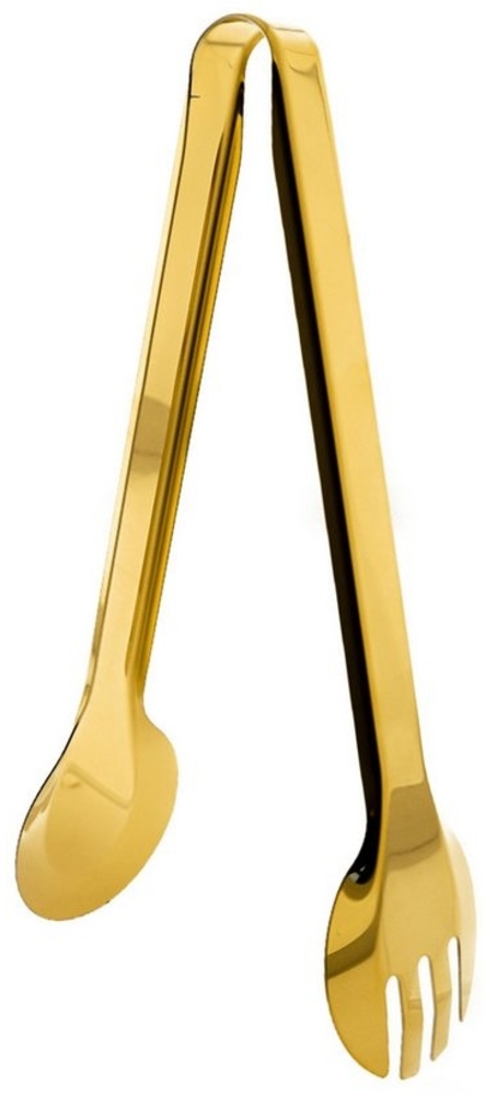 Servierzange aus Edelstahl ideal für Grillgut, Salate oder Gebäck, 24 cm, Gold Bild 1