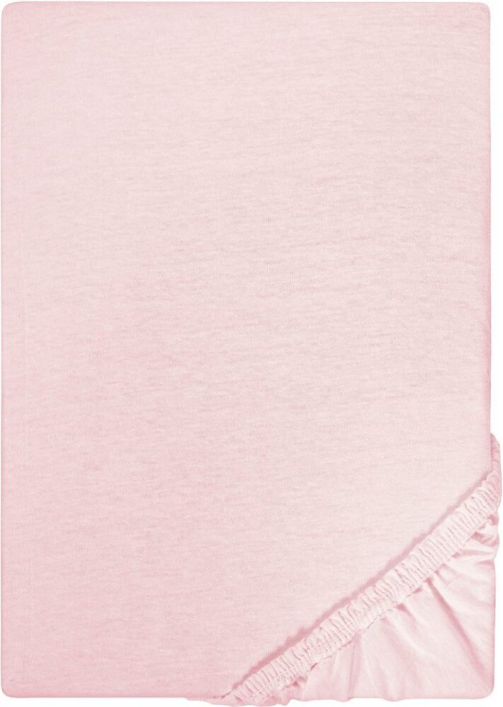 Biberna Jersey-Spannbetttuch, 100 % Baumwolle, Rose, 1x 140x200 cm - 160x200 cm Bild 1