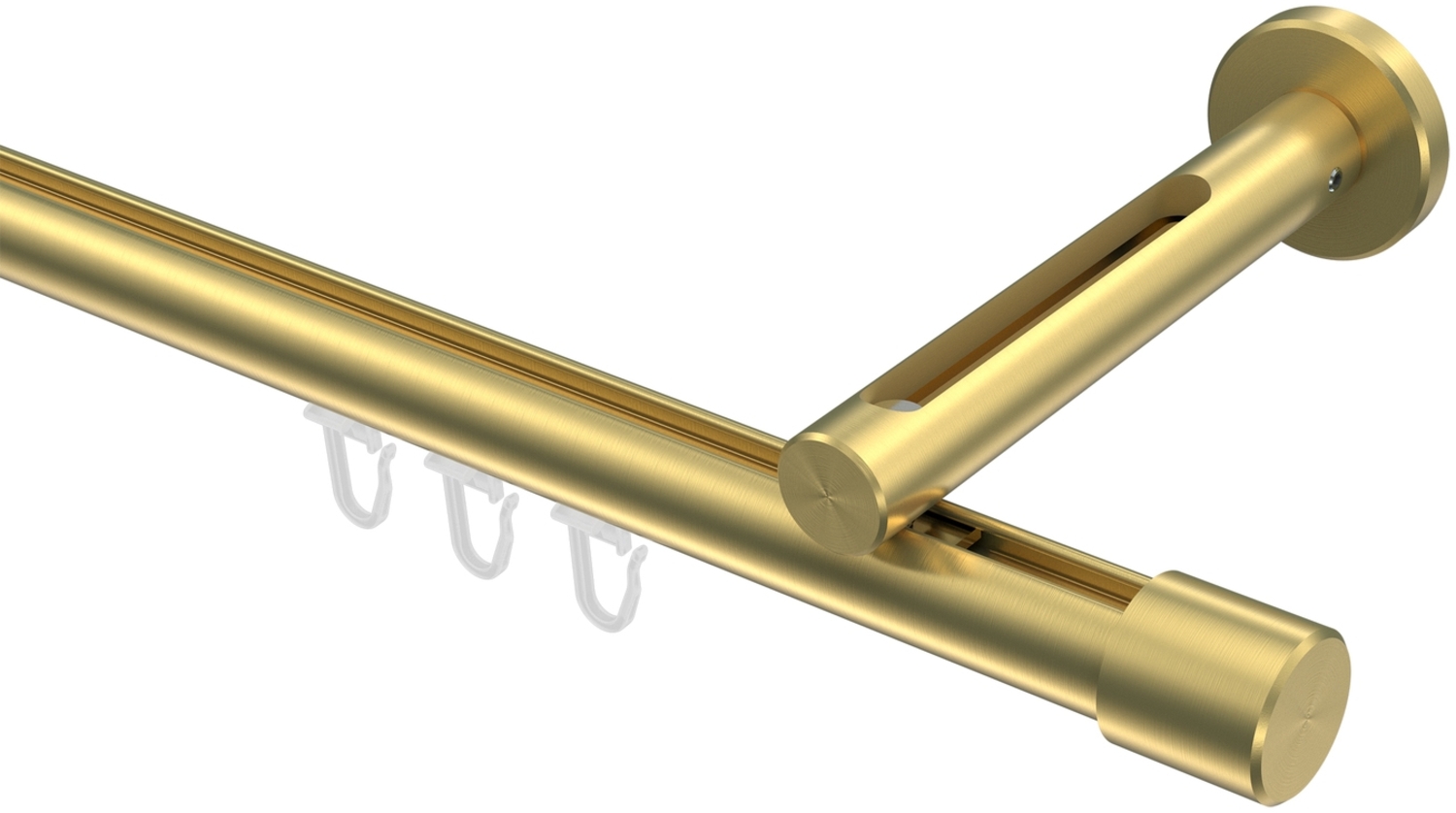 Innenlauf-Gardinenstangen-Set Siteno Santo 120 cm, 1-läufig, 20 mm Ø Messing-Optik Bild 1