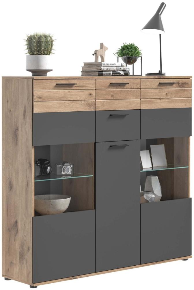 Highboard Mason - Nox Oak / Basalt Grau Bild 1