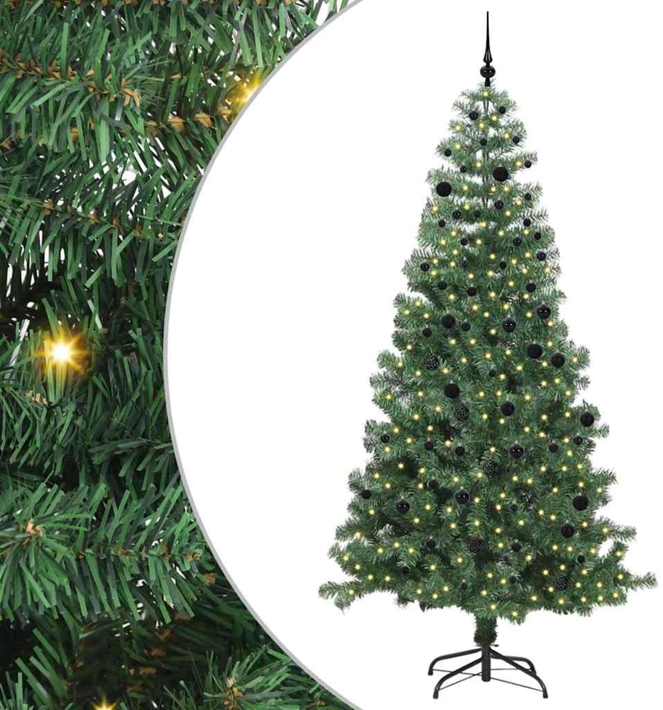 vidaXL Weihnachtsbaum mit 300 LEDs mit Ständer Grün 240 cm PVC 3396399 Bild 1