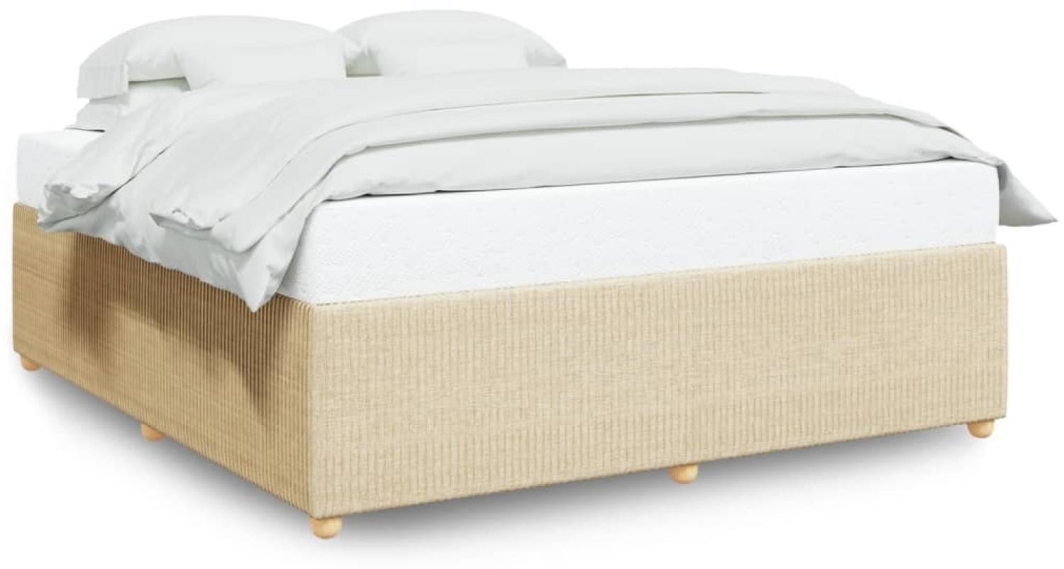 vidaXL Bettgestell ohne Matratze Creme 200x200 cm Stoff 3284968 Bild 1