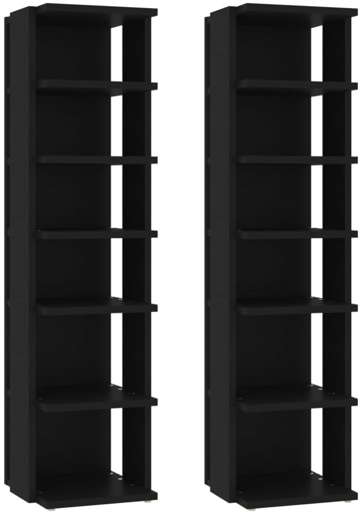 vidaXL Schuhschränke 2 Stk. Schwarz 27,5x27x102 cm 808488 Bild 1
