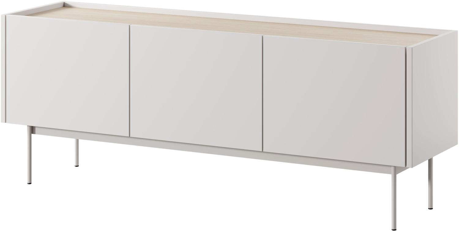 Mirjan24 'Celarii' Lowboard, Laminatplatte Cashmere / Eiche Linea, 55 x 37 x 144 cm Bild 1