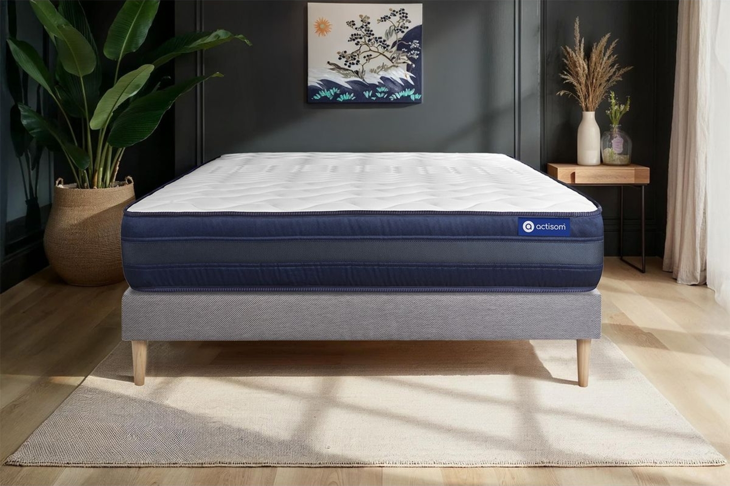 Actilatex tech matratze 180x190 cm + Bettgestell mit lattenrost - Dicke : 24cm - Latex und Memory-schaum - H5 Bild 1