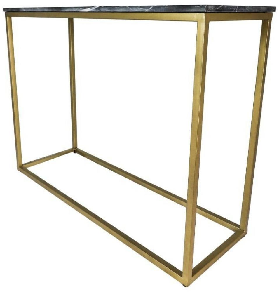 HSM COLLECTION Basic LifeStyle Konsolentisch - 100 x 35 x 75 cm - schwarzer Marmor / Gold Bild 1