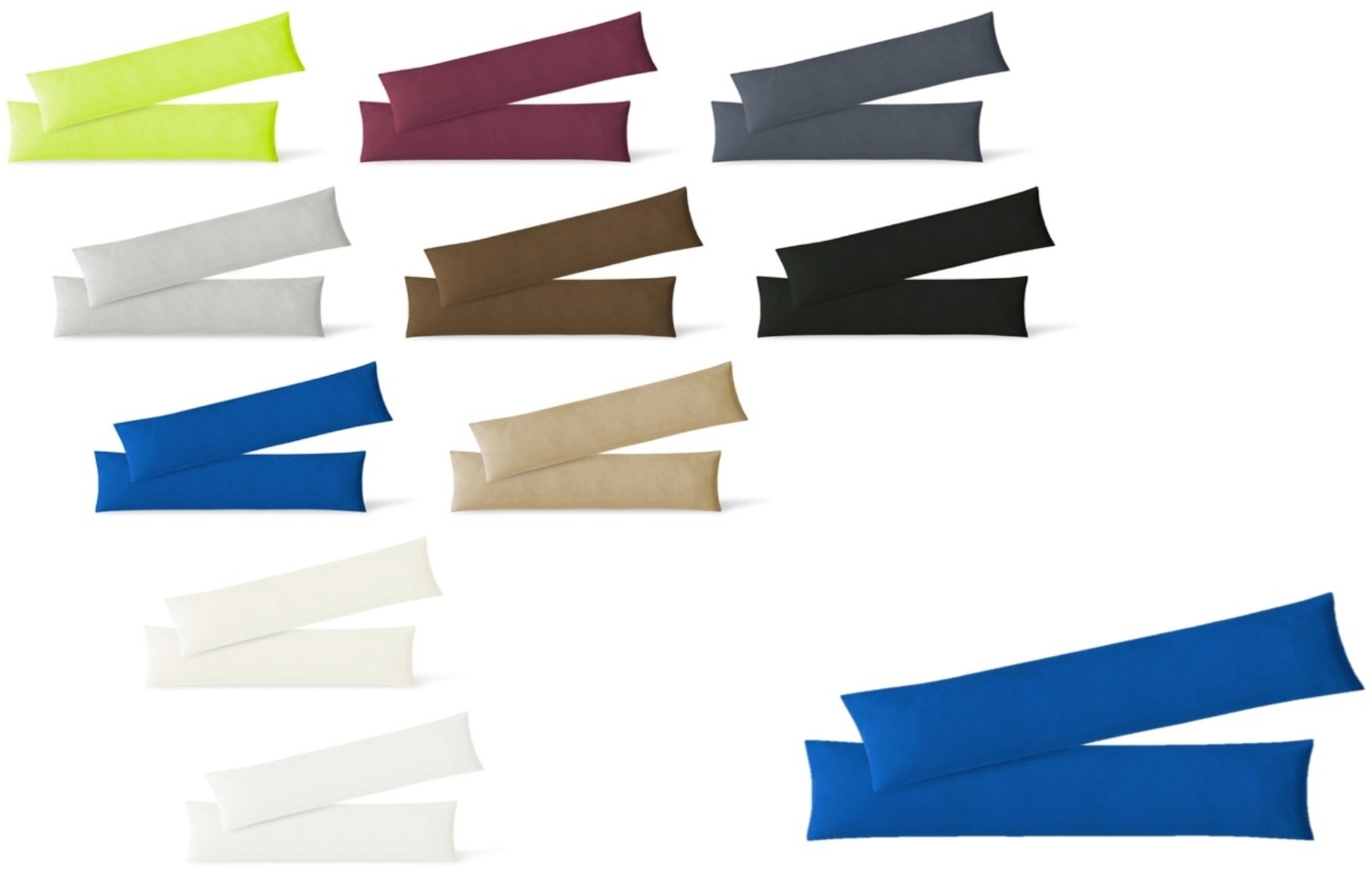 Jersey Kissenbezug, 2er Set, Baumwolle, Royalblau, 40x145 cm Bild 1