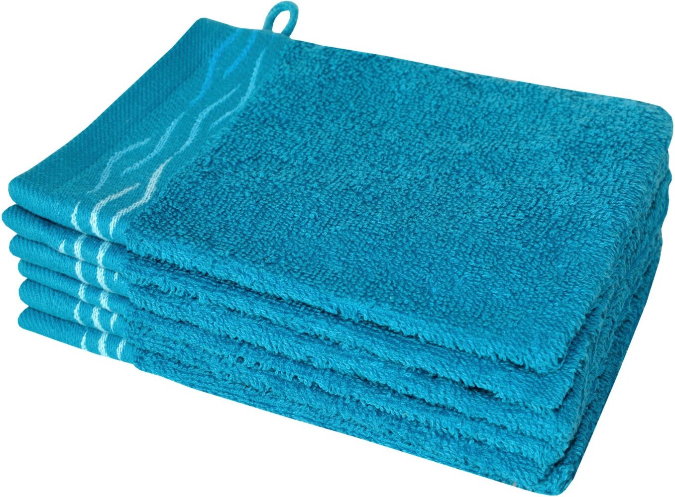 Dyckhoff Waschhandschuh Wave, Frottier (Set, 6-St), mit Jacquard-Bordüre Bild 1