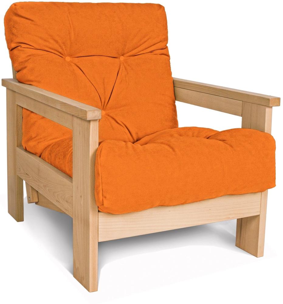 Marior HOME 'MEXICO' Sessel, Buchenholz, Unbehandelt, Orange Bild 1