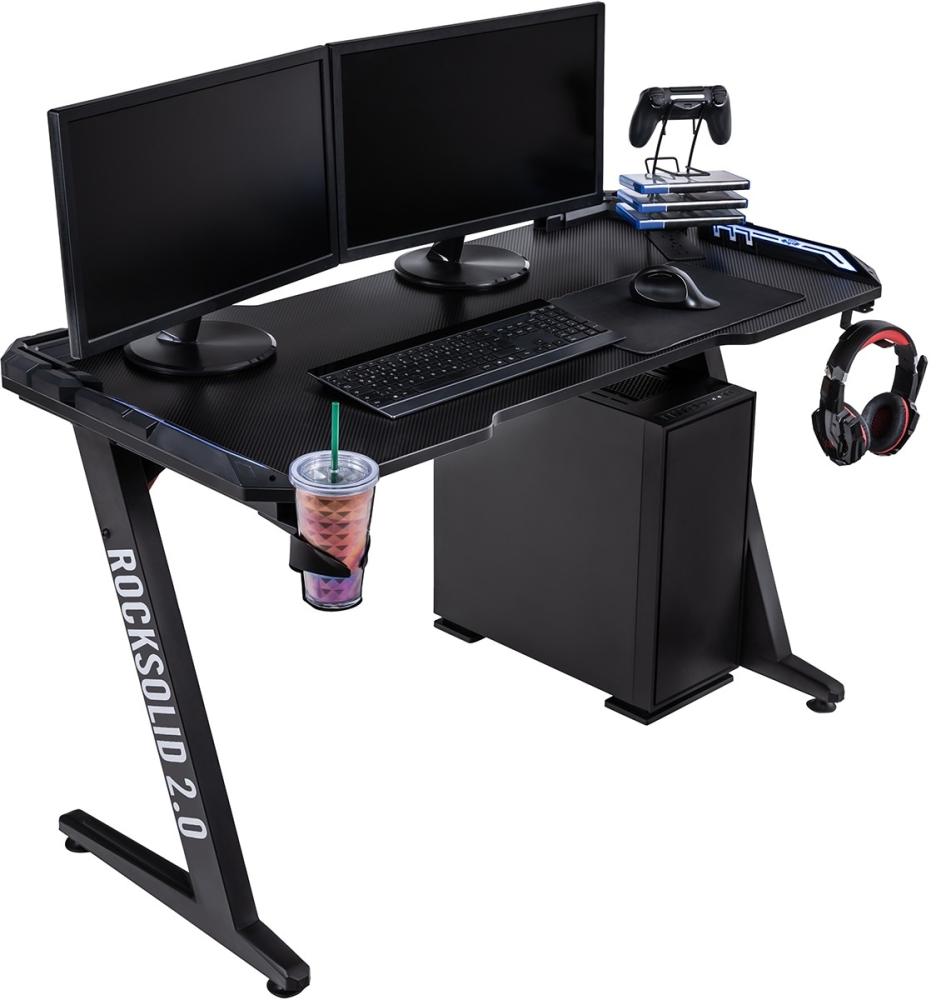 Elite Gaming-Tisch ROCKSOLID 2. 0 Gamer Schreibtisch LED PC Desk Gamingtisch RGB (2. 0) Bild 1