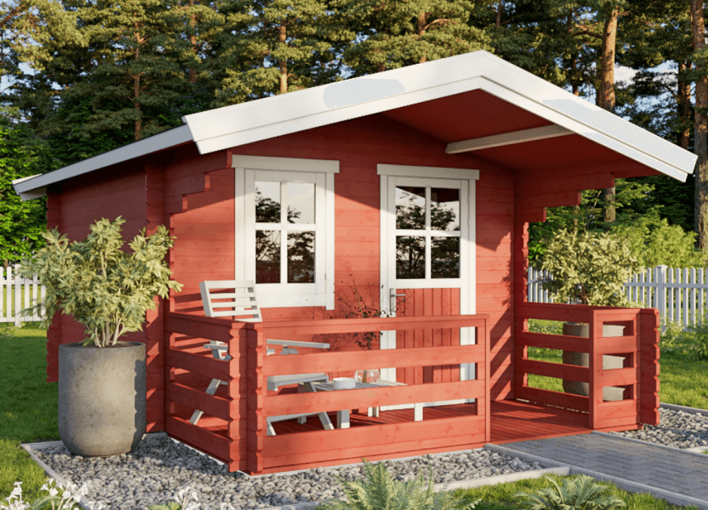 McGarden Gartenhaus Kanada 300 x 300 cm mit 136 cm Terrasse ALL IN Bild 1