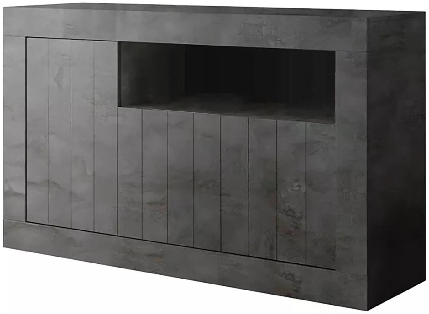 Dmora Kommode Dolphin, Wohnzimmerbuffet, Wohnzimmer-Sideboard, Moderne Küchen-Speisekammer, Made in Italy, 138x42 h86 cm, Schiefer Bild 1