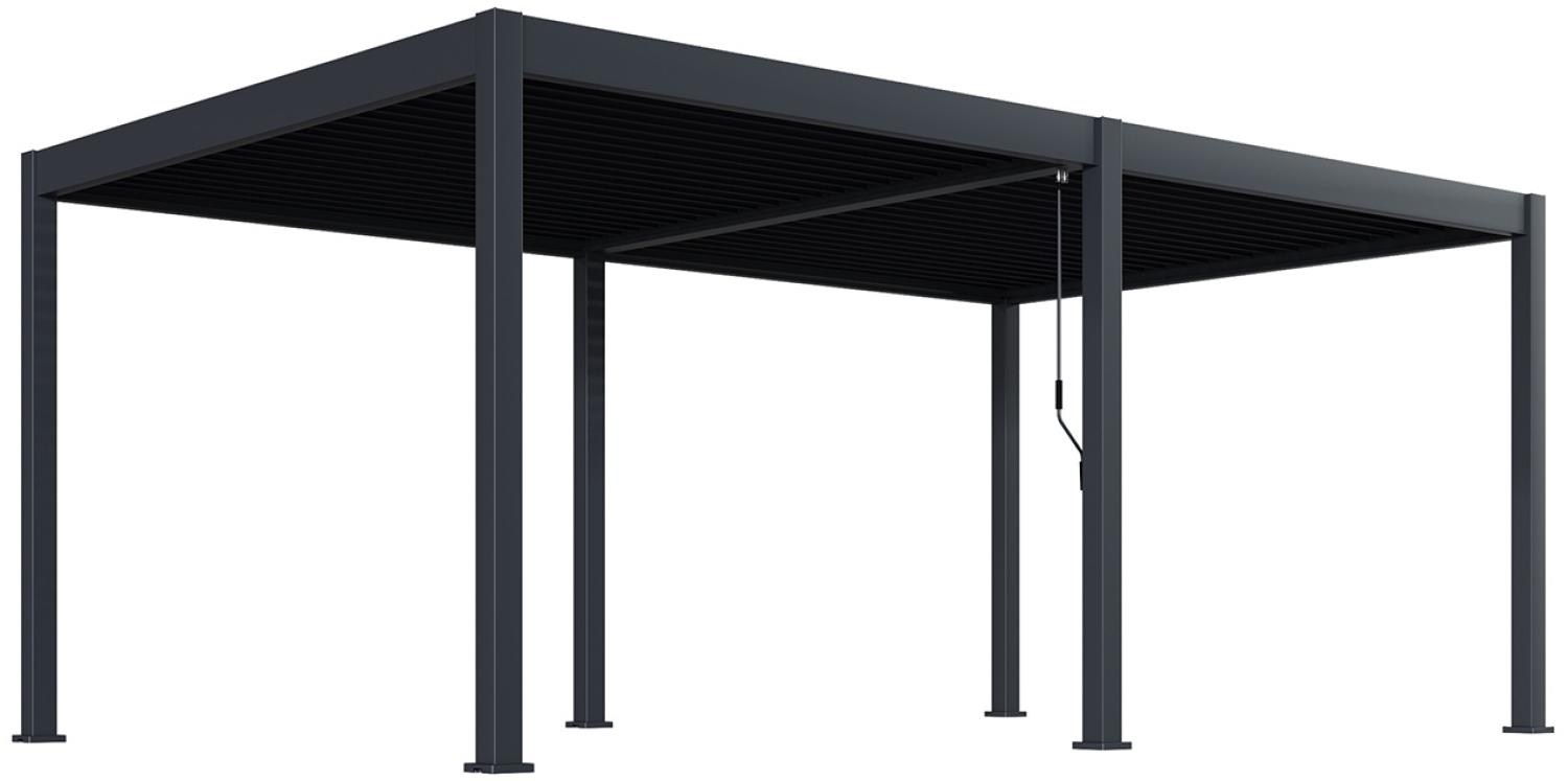 Voll-Aluminium Deluxe Lamellendach Pergola 3,6x6 m anthrazit Bild 1