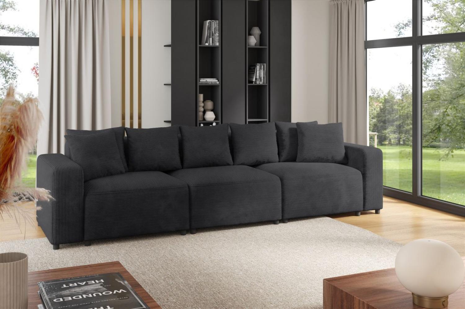 Sofa Designersofa Bigsofa MEGAN 3-Sitzer in Stoff Poso Anthrazit Bild 1