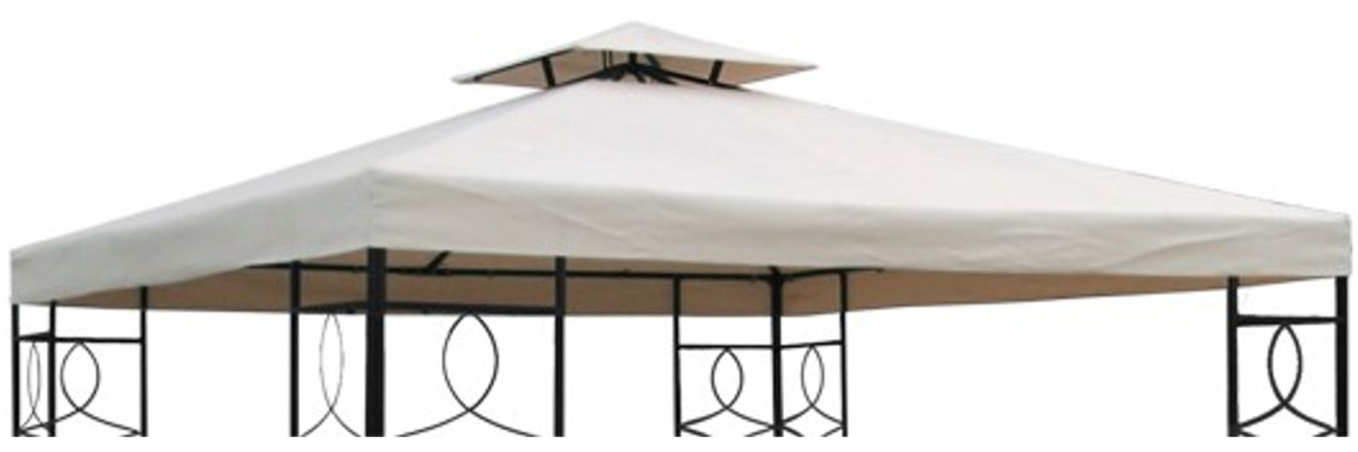 Pavillon Ersatzdach Pavillondach Partyzelt Kaminabzug Dach wasserfest ca. 3x3m Beige Bild 1