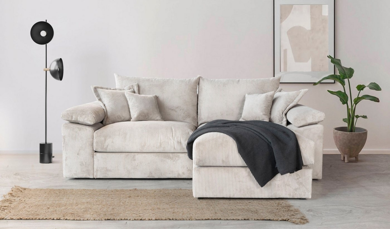 Home affaire Ecksofa Soft&Cosy XL L-Form - Breite 246 cm, Mega-Sofa, in Cord, Federkern-Polsterung Bild 1