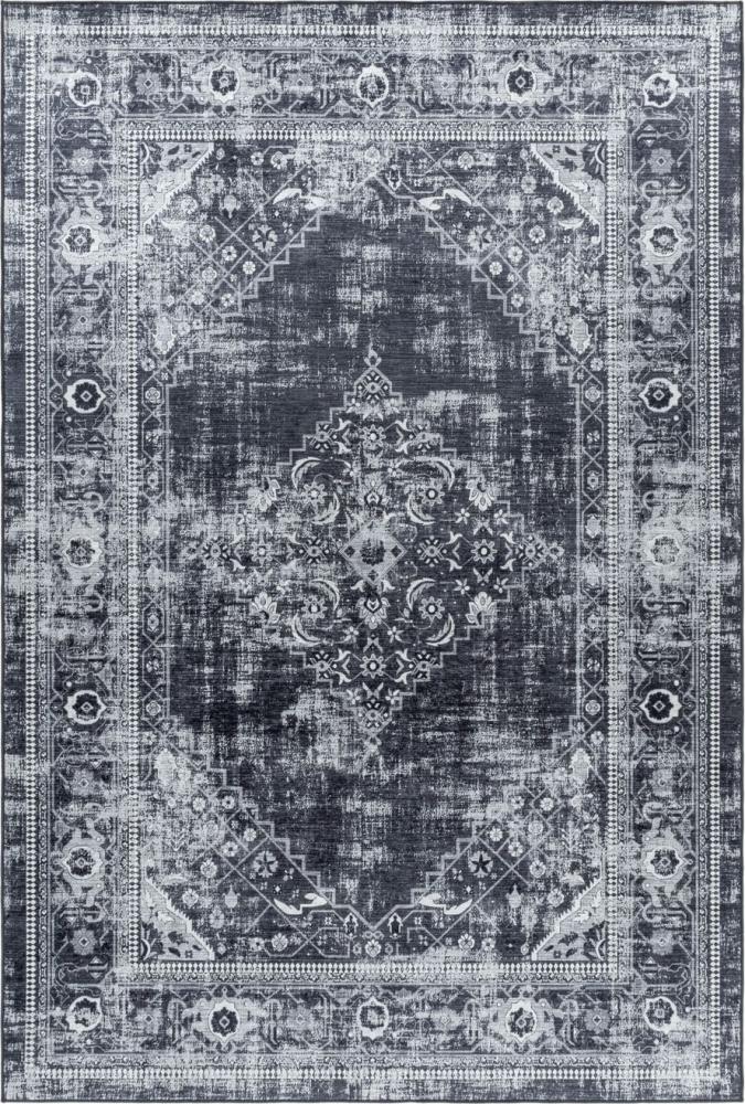 Waschbarer Teppich Federico rechteckig - 160x230 cm - Schwarz Bild 1