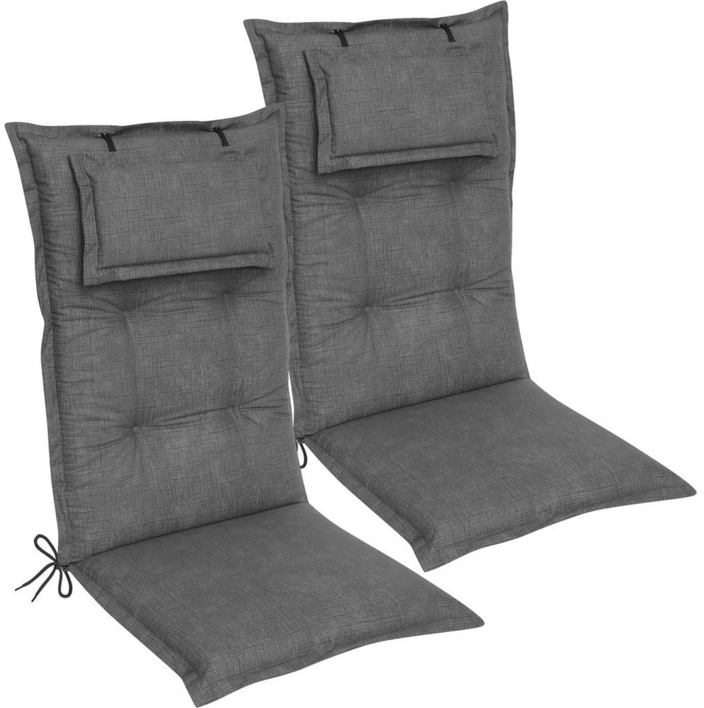 DILUMA Hochlehnerauflage Hochlehner Auflage Florence mit Kopfpolster 120x50x8 cm, (2 St) Bild 1