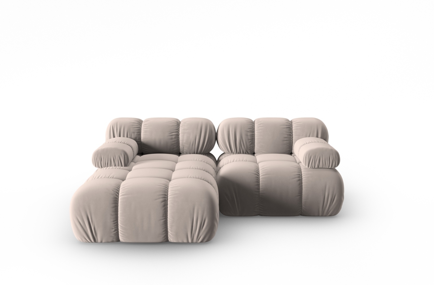 Micadoni Modulares Ecksofa Bellis 3-Sitzer Links Samt Bluvel Cappuccino Bild 1