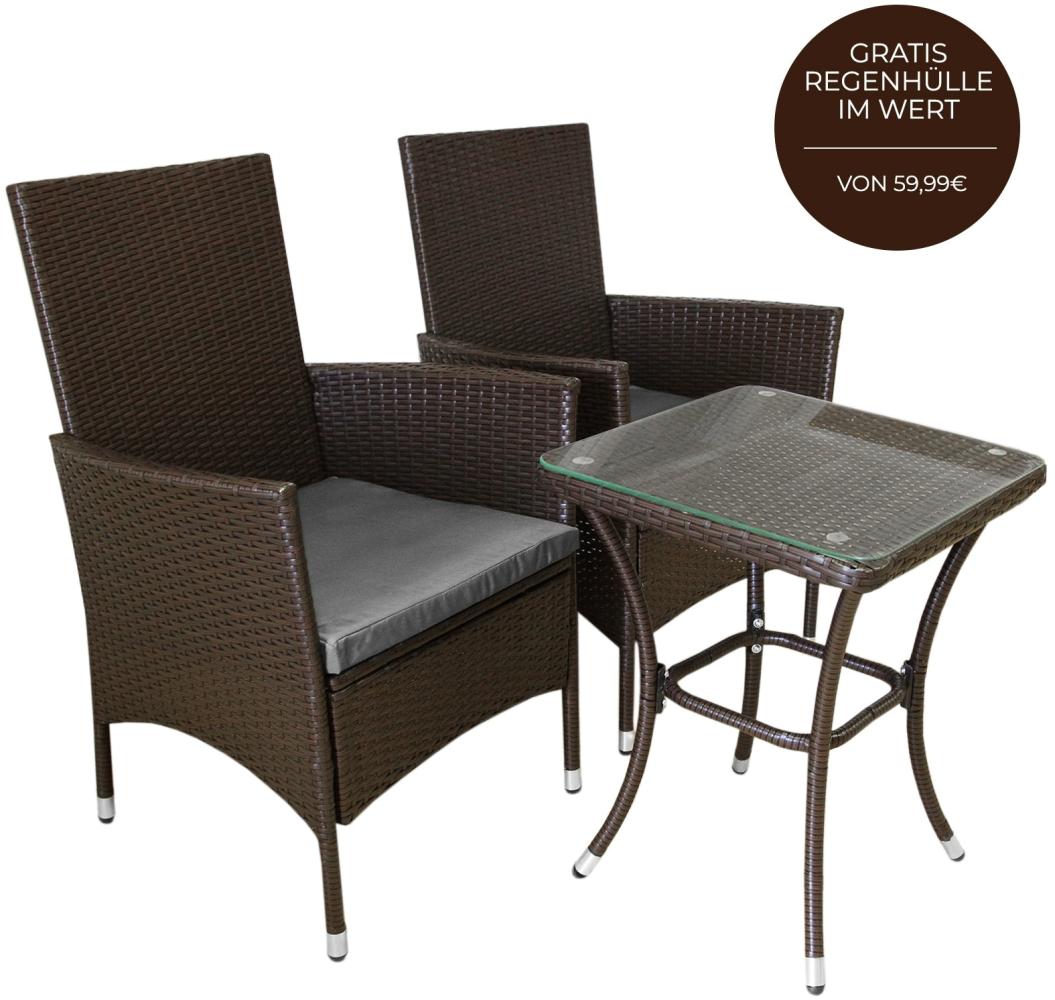 Jardí Rattan Bistro Set Braun Bild 1