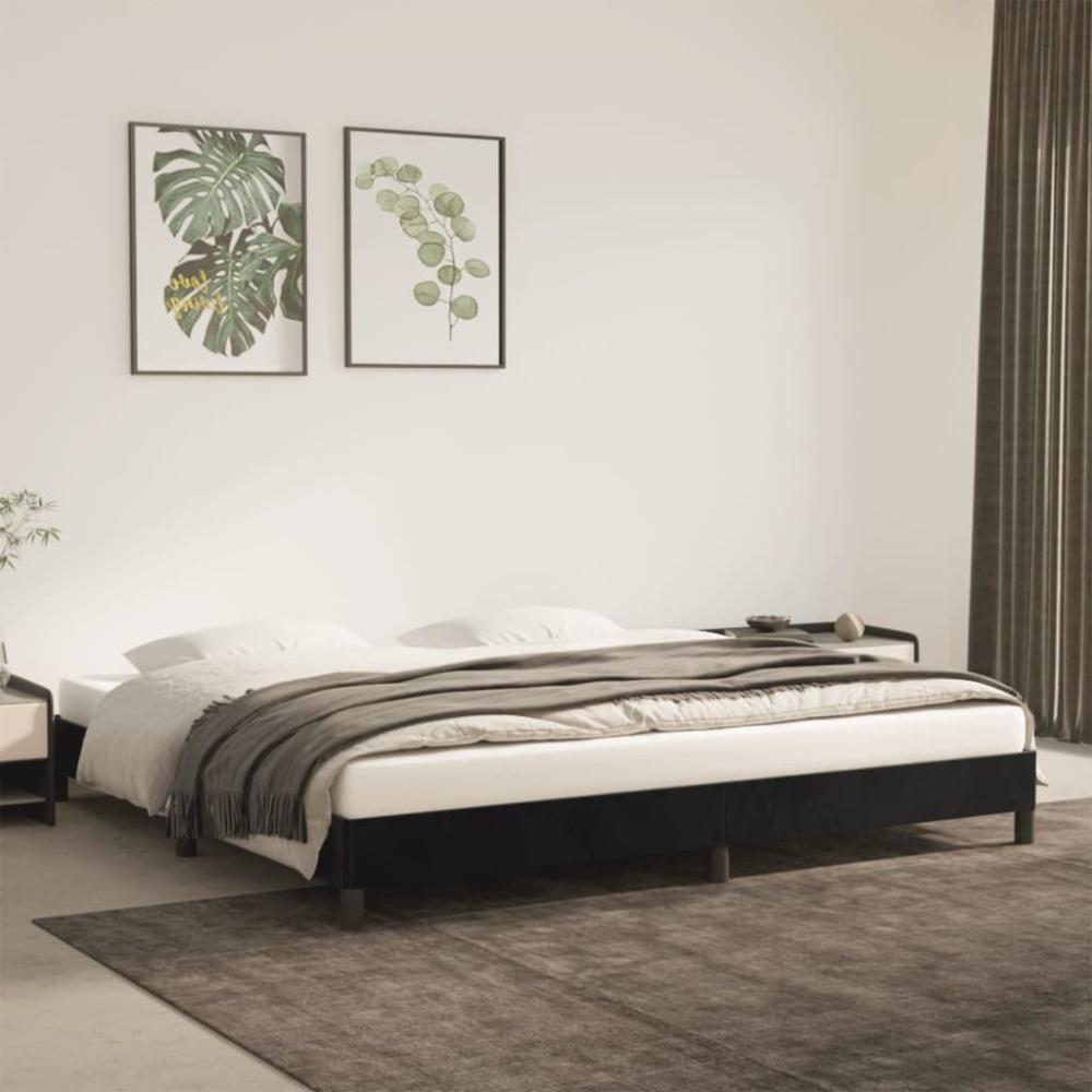 Bettgestell Schwarz 200x200 cm Samt [346996] Bild 1