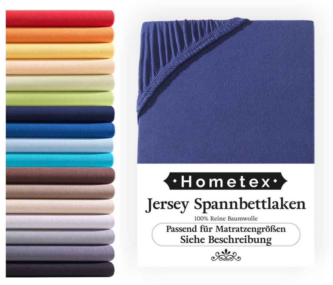 Hometex Premium Textiles Spannbettlaken Jersey-Bettlaken aus 100% Baumwolle, Gummizug: rundum, Viele Größen, vielseitige Nutzung Bild 1