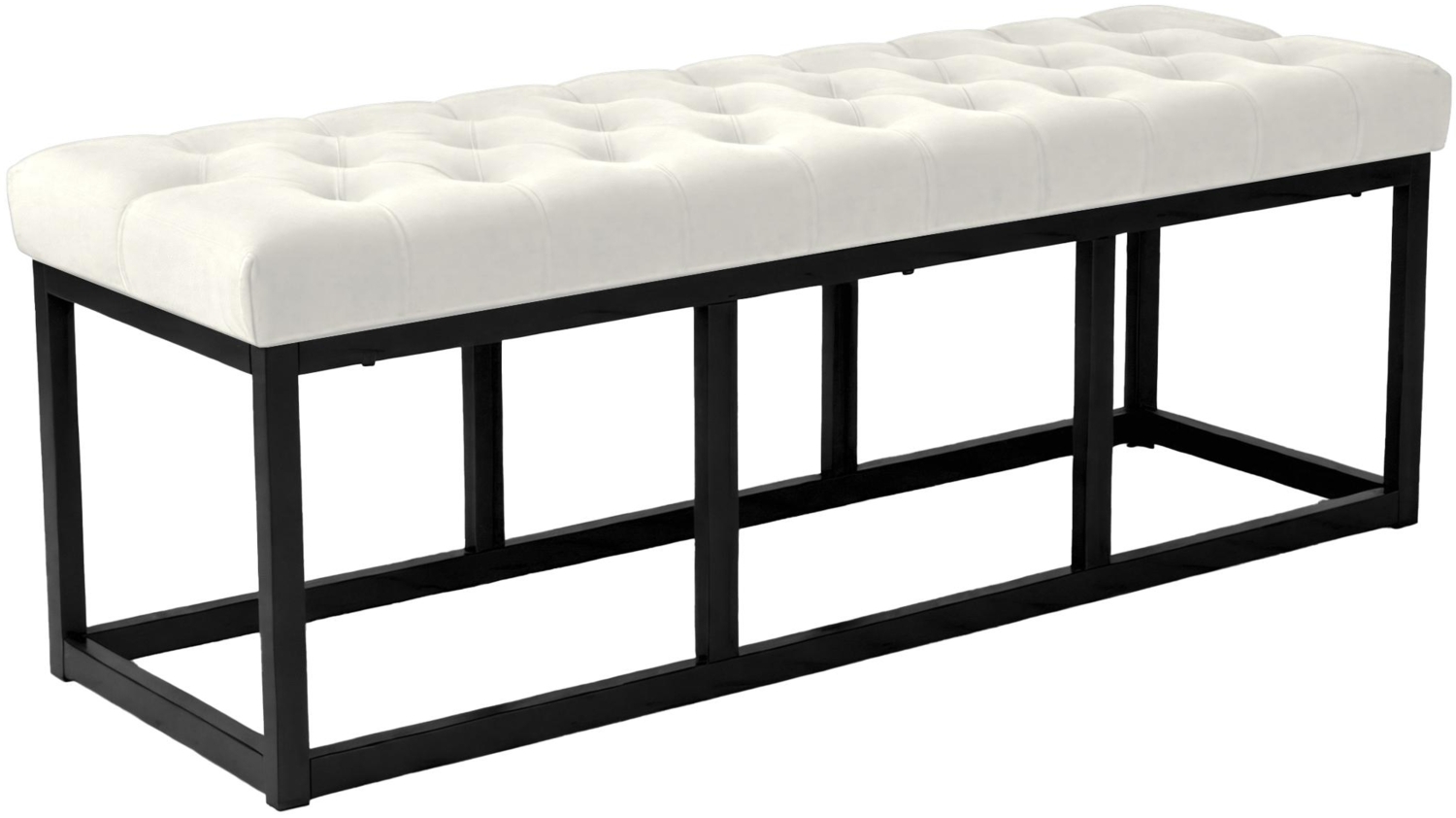 CLP Sitzbank Polson, Modern, Gestell schwarz, Samt, Gesteppt, Bodenschoner, Design,creme 120 cm Bild 1