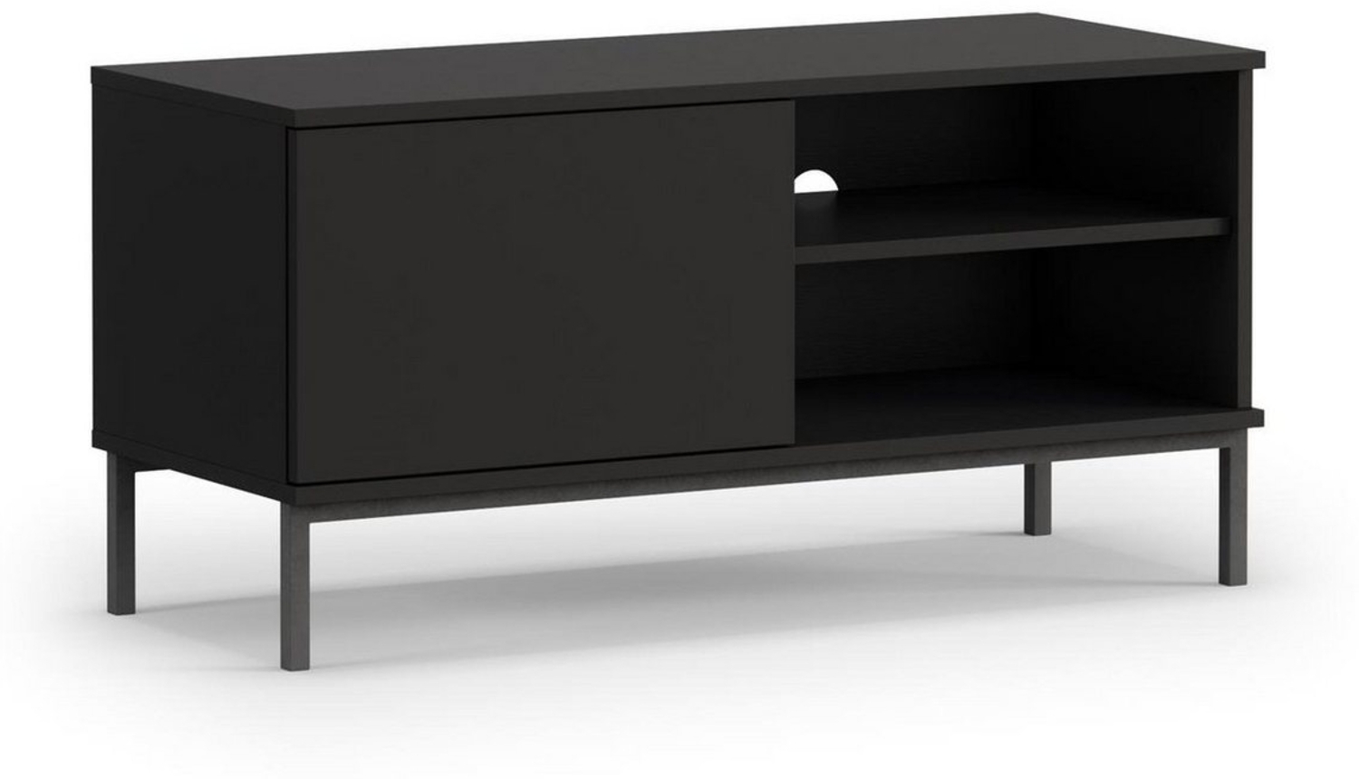 Beautysofa TV-Schrank Querty (modernes Sideboard für Wohnzimmer,mit Einlegeböden, weiße / schwarze / hikora) inklusive 1x Tür mit Push-to-Open-Methode Bild 1