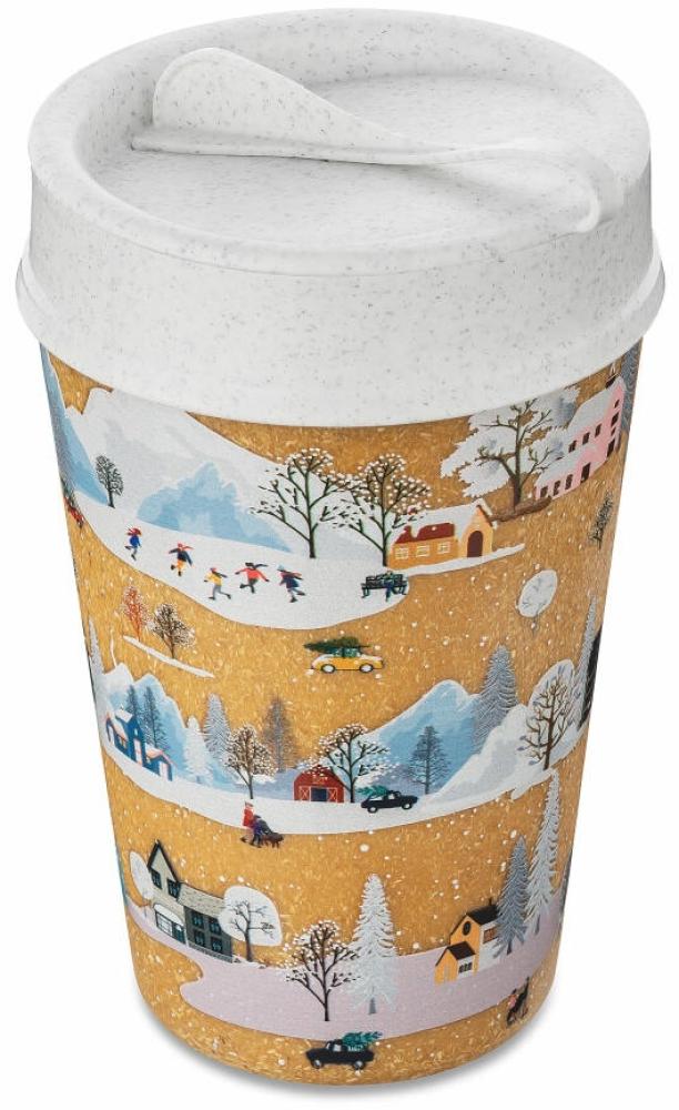 Koziol Thermobecher Iso To Go Winter Wonderland, Isolierbecher, Becher, Kunststoff, Nature Wood / Organic White, 400 ml, 7011119 Bild 1