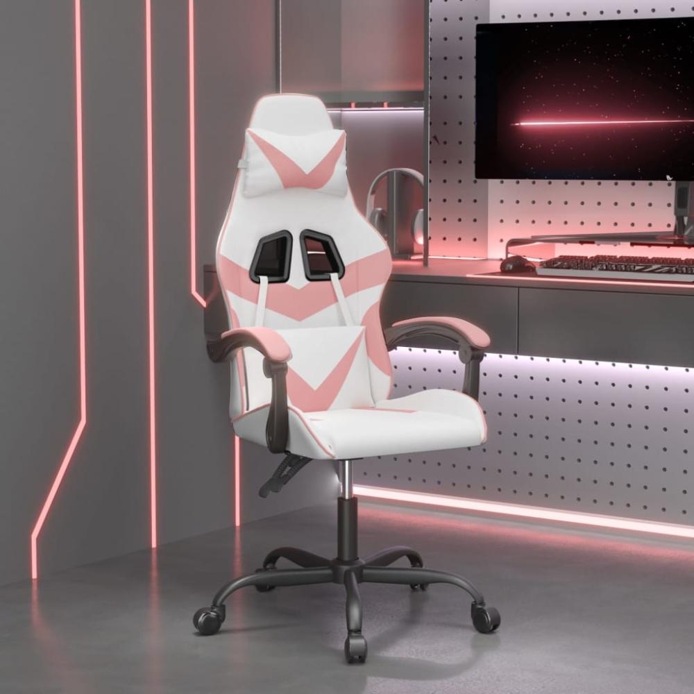 vidaXL Gaming-Stuhl Weiß und Rosa Kunstleder 3143851 Bild 1